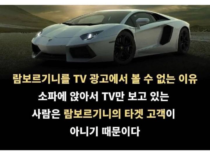 람보르기니가 TV 광고를 하지 않는 이유