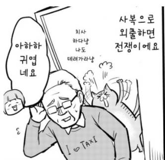 택시에 고양이 데리고 타는 만화.jpg