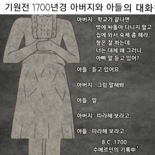 기원 1700년경 아버지와 아들의 대화