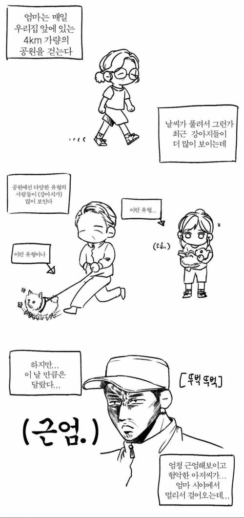 공원에서 산책하다가 갑자기 강아지한테 소리지른 아저씨.jpg