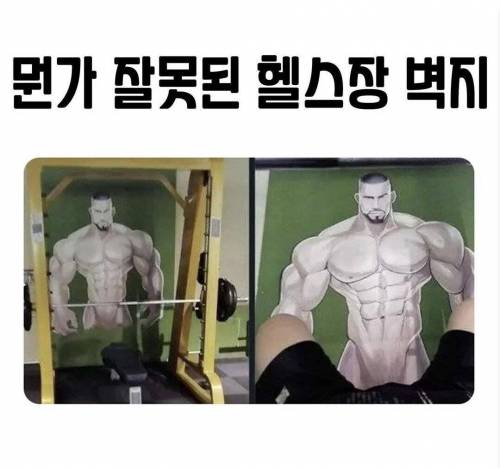 뭔가 이상한 헬스장 벽지