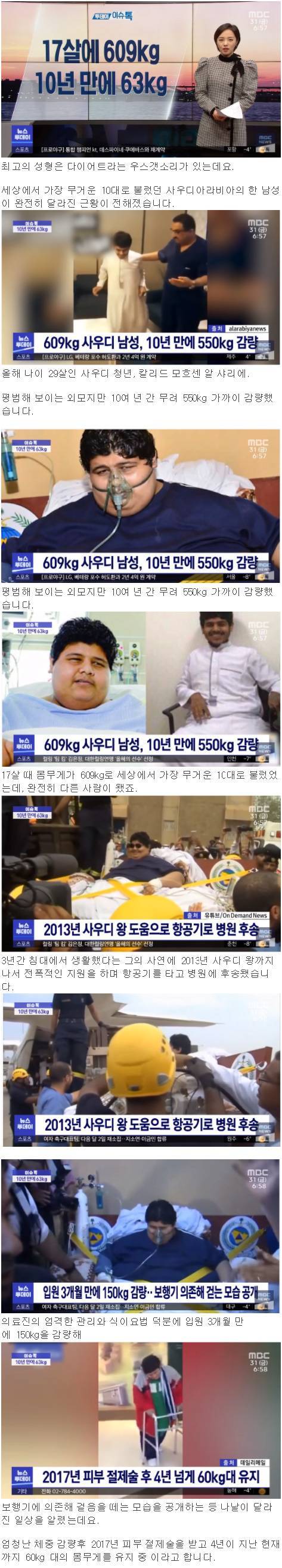 10년 만에 550kg 감량