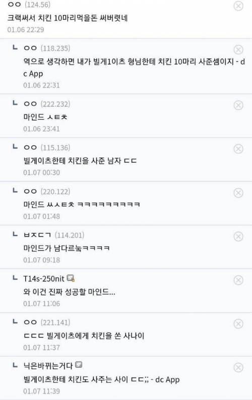 빌게이츠에게 치킨 10마리 사준 썰