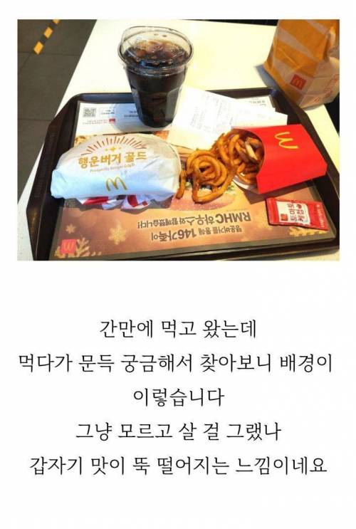 [스압] 맥도날드 행운버거의 정체