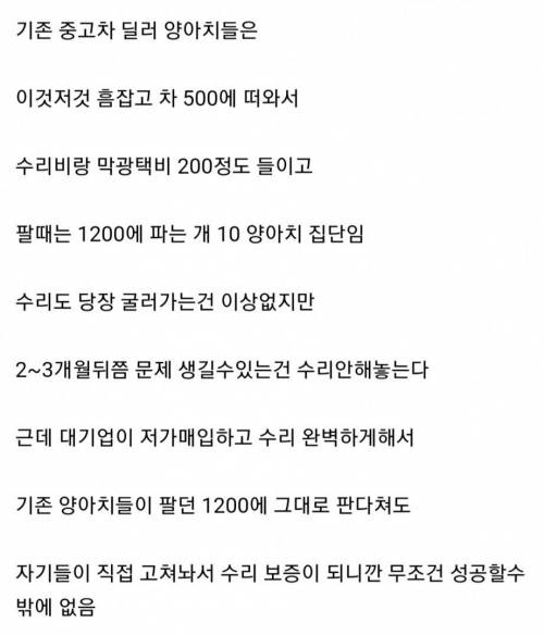 대기업 중고차가 성공할 수밖에 없는 이유