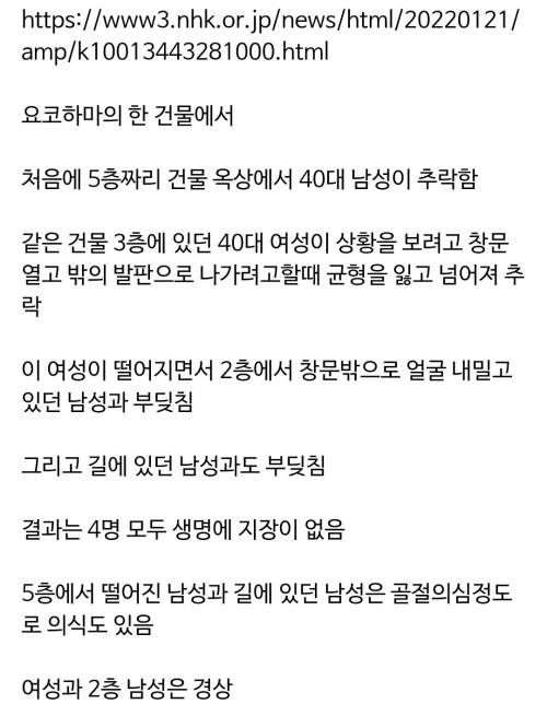 어제 일본에서 일어난 기묘한 추락사고.news