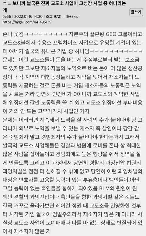 미국은 진짜 교도소 사업이 고성장 사업 중 하나라는게