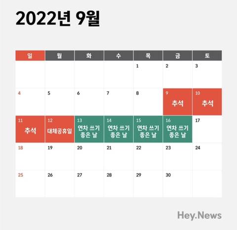 2022년 연차 쓰기 좋은날