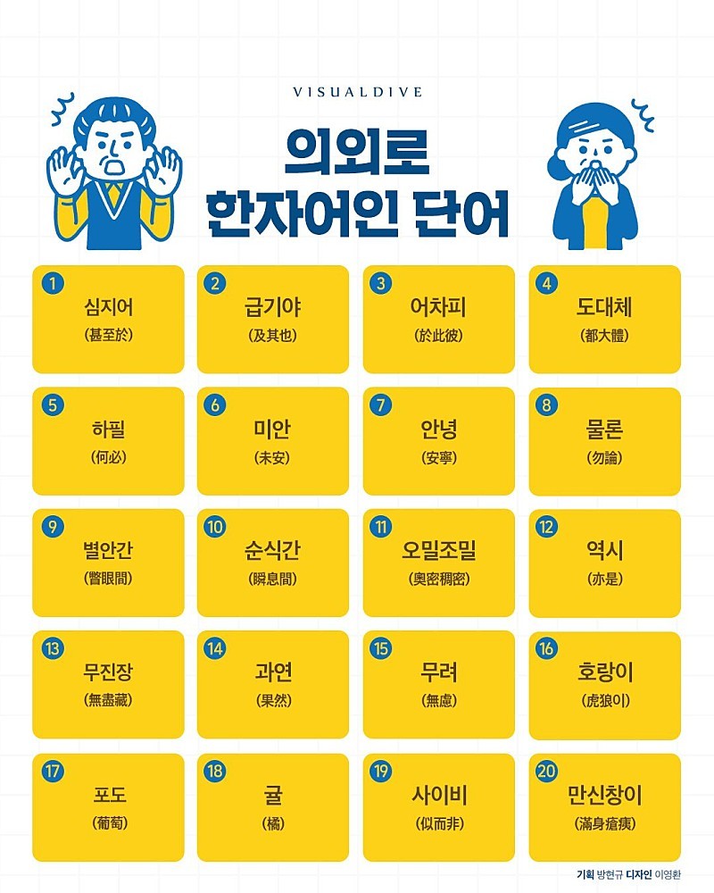 의외로 한자어인 단어들