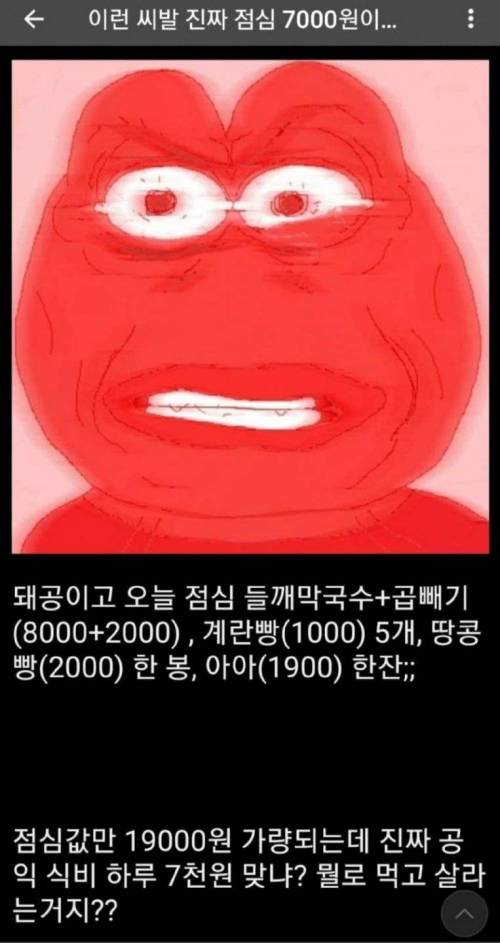 점심값만 19,000원을 쓰는 공익