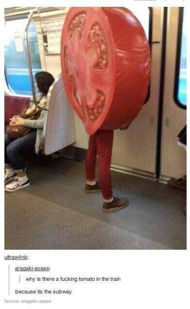 왜 열차 안에 토마토가 있는건데?