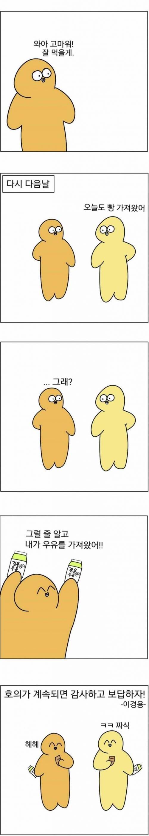 빵을 주는 호의가 매일 반복되면 권리인줄