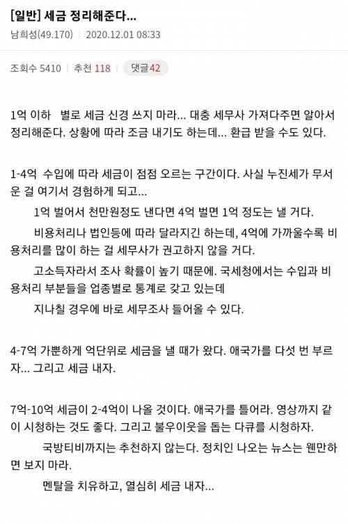 달빛조각사 작가가 말하는 소득구간별 세금