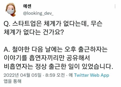 타트업은 체계가 없다는데, 무슨 체계가 없다는 건가요?