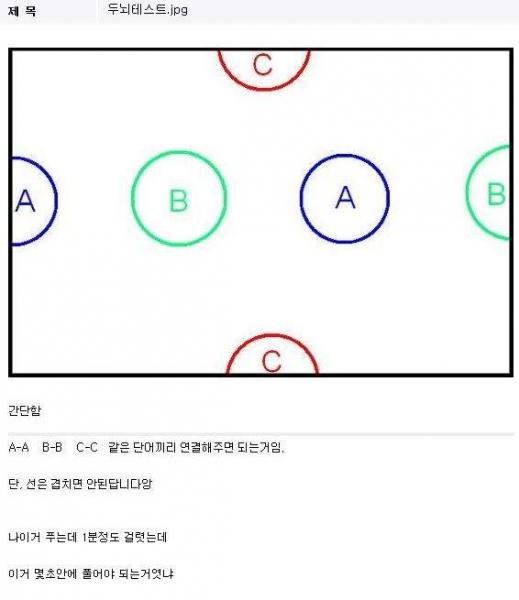 간단한 선긋기 두뇌테스트