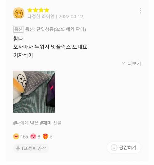 재치있는 바디필로우 리뷰들