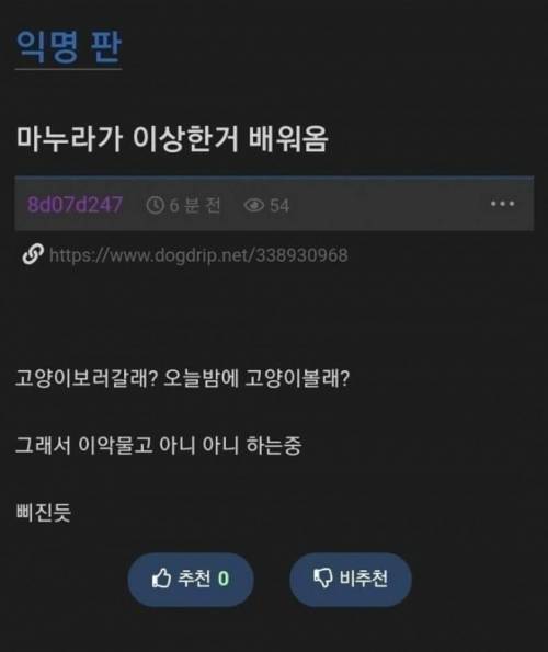 마누라가 이상한 거 배워옴