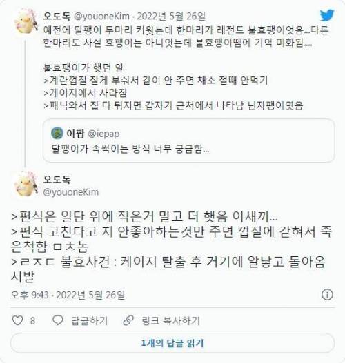 달팽이가 주인 속을 썩인다고?