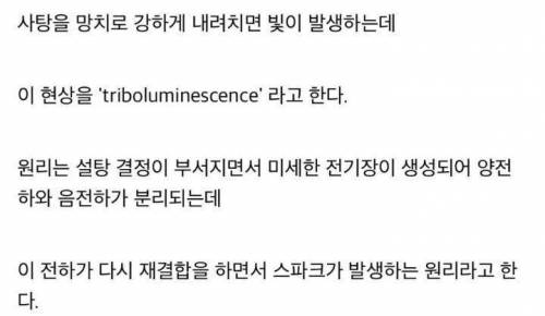 사탕을 망치로 내려치면...