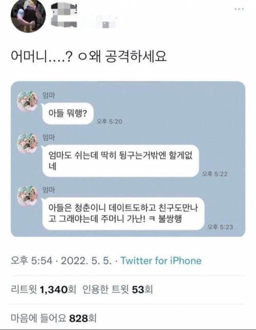 아들한테 폭딜넣는 어머니