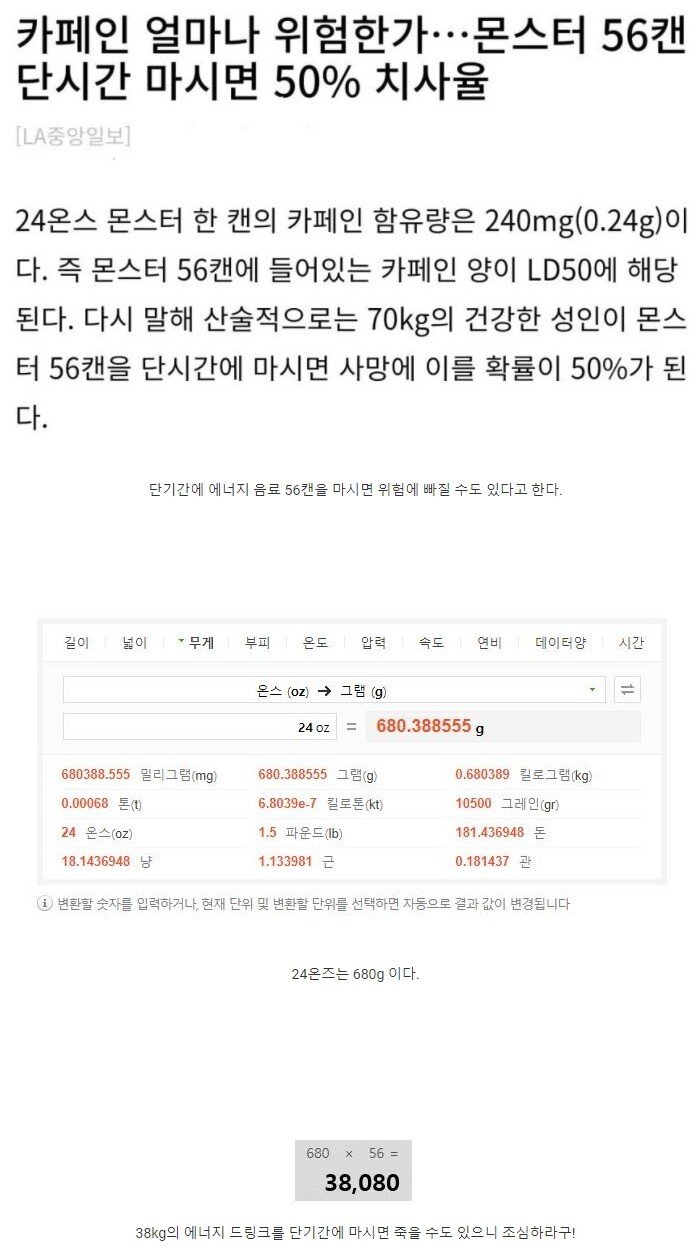 에너지 드링크 치사율