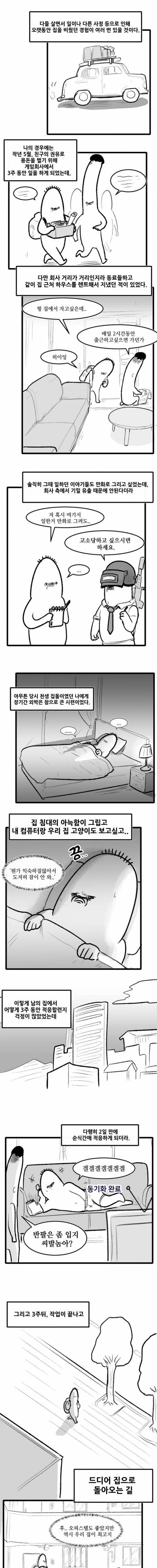 3주 동안 나가서 살다가 집 비밀번호 까먹은 만화