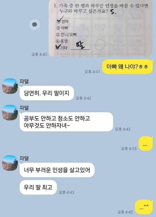 딸과 인생을 바꾸고 싶은 아버지