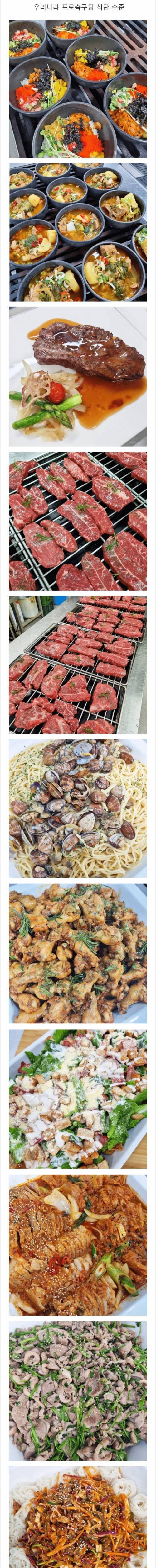 우리나라 프로 축구팀 식단 수준.jpg