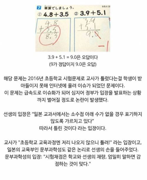 일본에서 논란이 됐던 수학문제