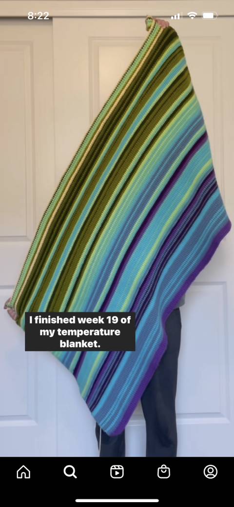 				날씨에 따라 다른 색을 채워넣는 temperature blanket