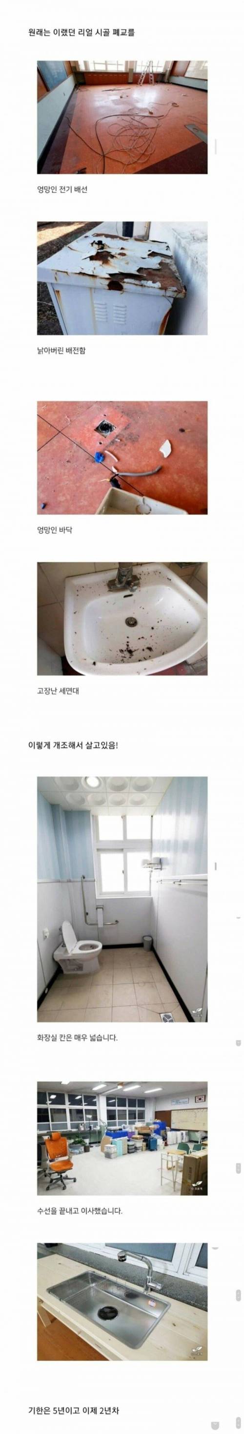 폐교를 임대해서 사는 어느 블로거