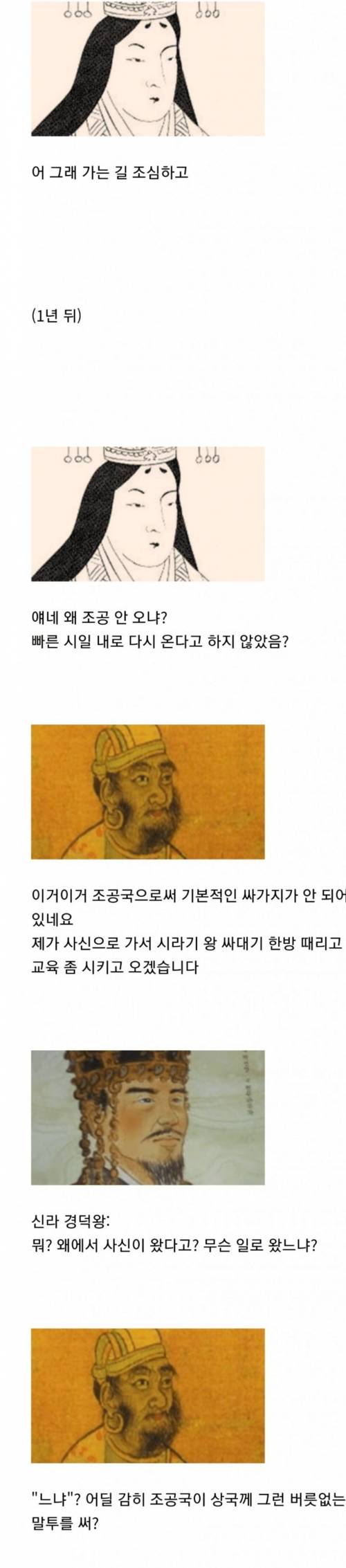 일본에게 조공을 바쳤던 신라