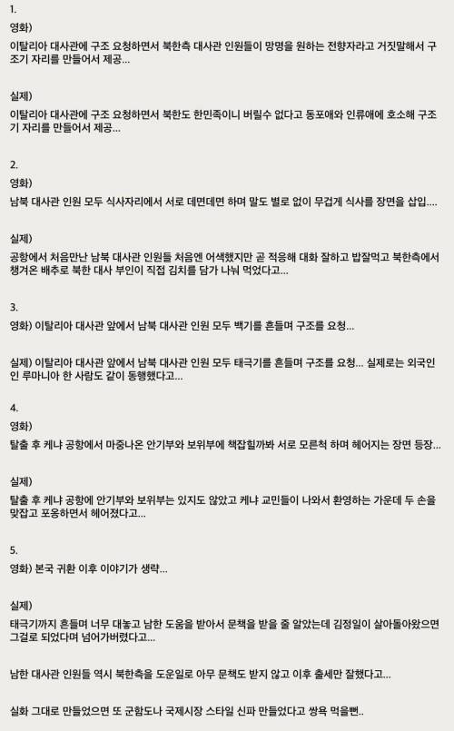 영화 모가디슈 실제와 다른점