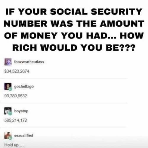 님들 만약 주민등록번호만큼 돈이 있다면 지금 얼마나 부자임?