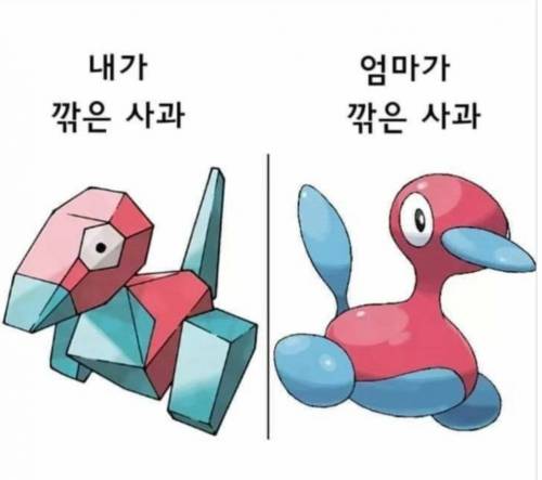 내가 깎은 사과 vs 엄마가 깎은 사과