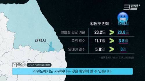 대한민국에서 가장 시원한 도시