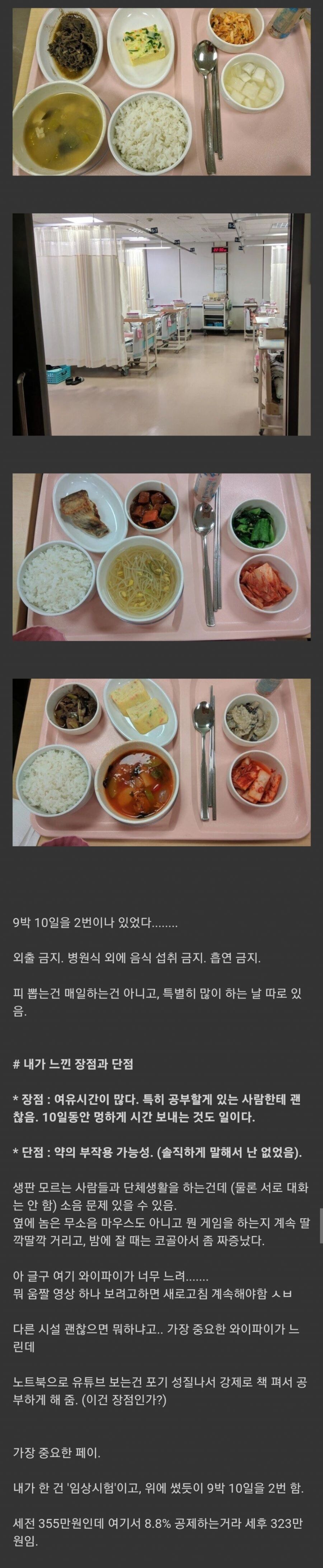 신약 임상실험 알바 후기