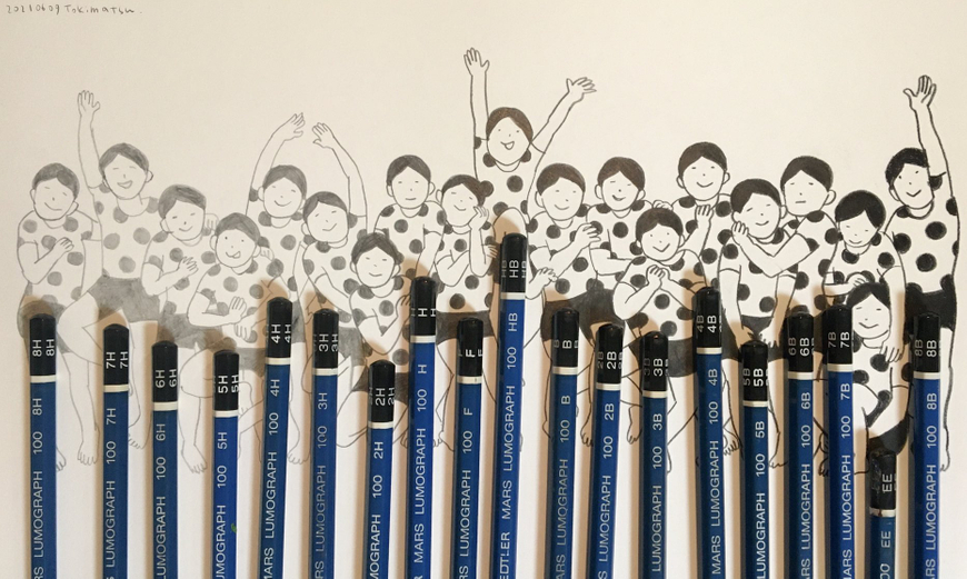8H~8B 연필 색감 차이
