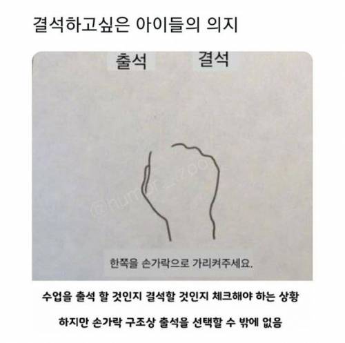 결석하고 싶은 아이들의 의지