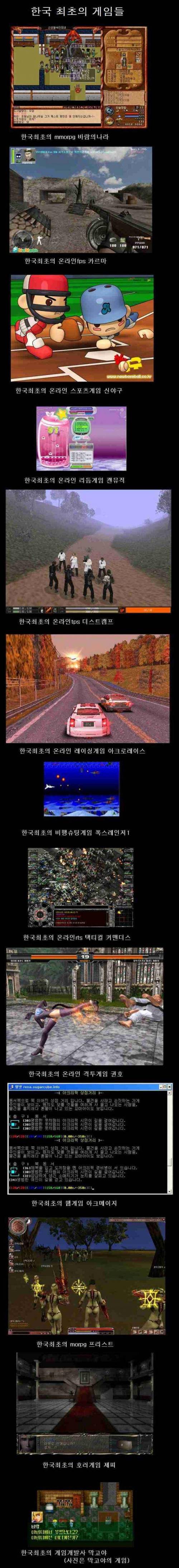 한국 최초의 기록을 가진 여러 가지 게임들