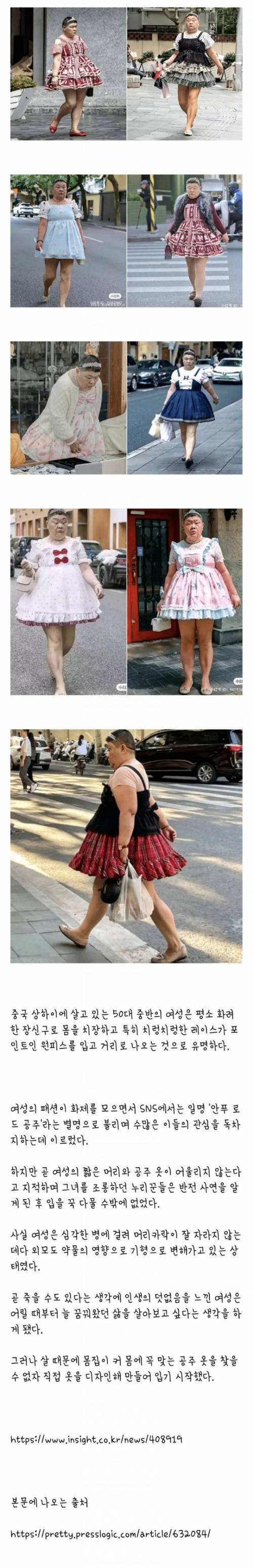 공주옷 직접 만들어 입는 50세 여성 사연