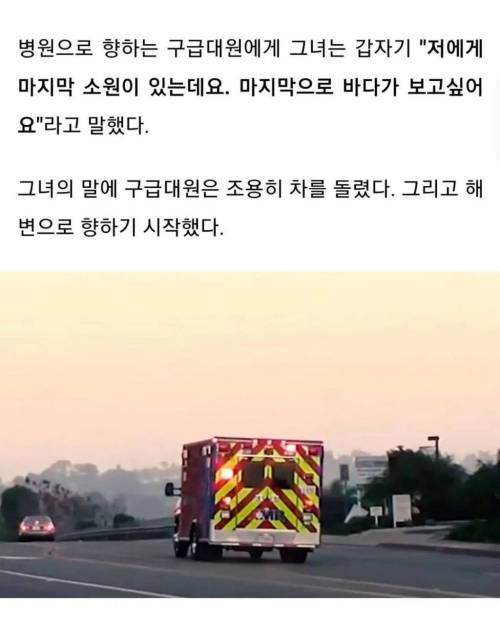 죽음을 앞둔 환자의 한마디에