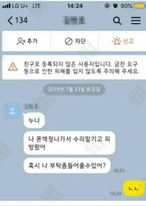 친동생을 가장한 피싱에 속은 누나.jpg