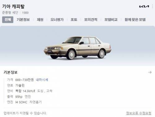 최근 길에서본 최고령 자동차