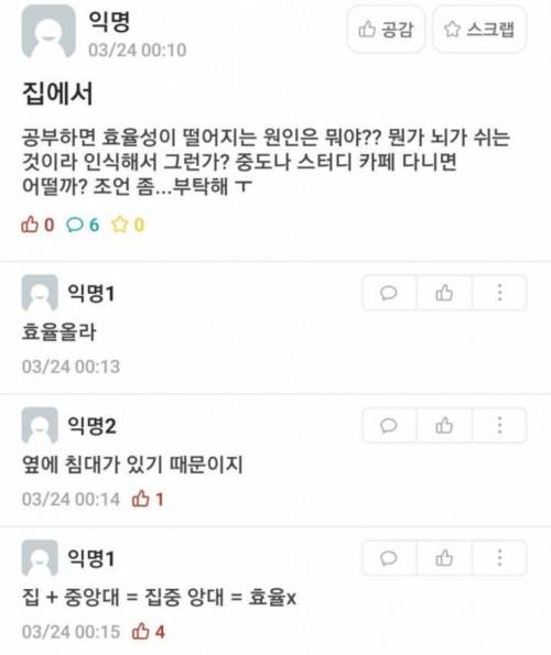 집에서 공부가 안된다는 중앙대생