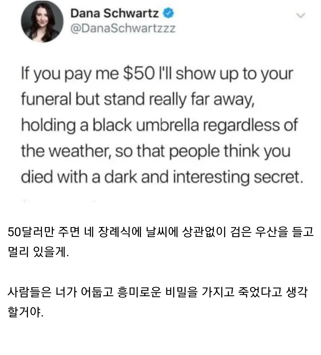 자신의 죽음에 비밀스러움을 첨가하는 비용