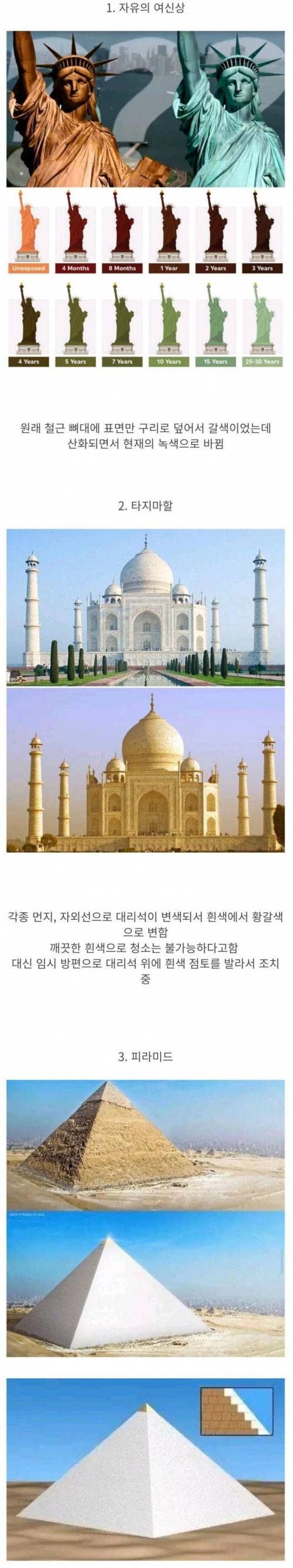 원래 색을 잃어버린 건물들