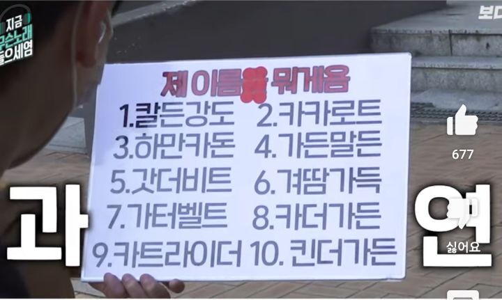 이름을 하만카돈이라고 추측하는 시민을 만난 카더가든