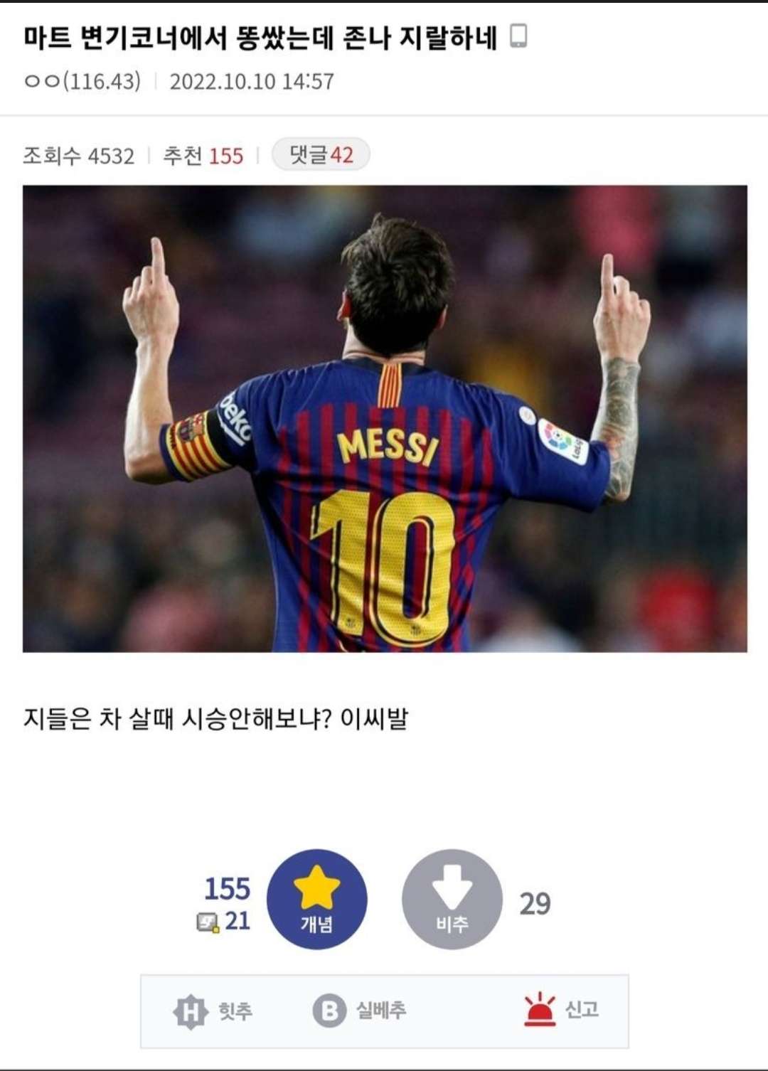 마트에 똥싼 디시인