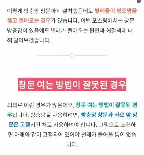 방충망 벌레 들어오는 이유